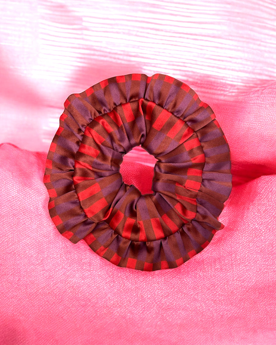 a photographic image of an extra large silk scrunchie
