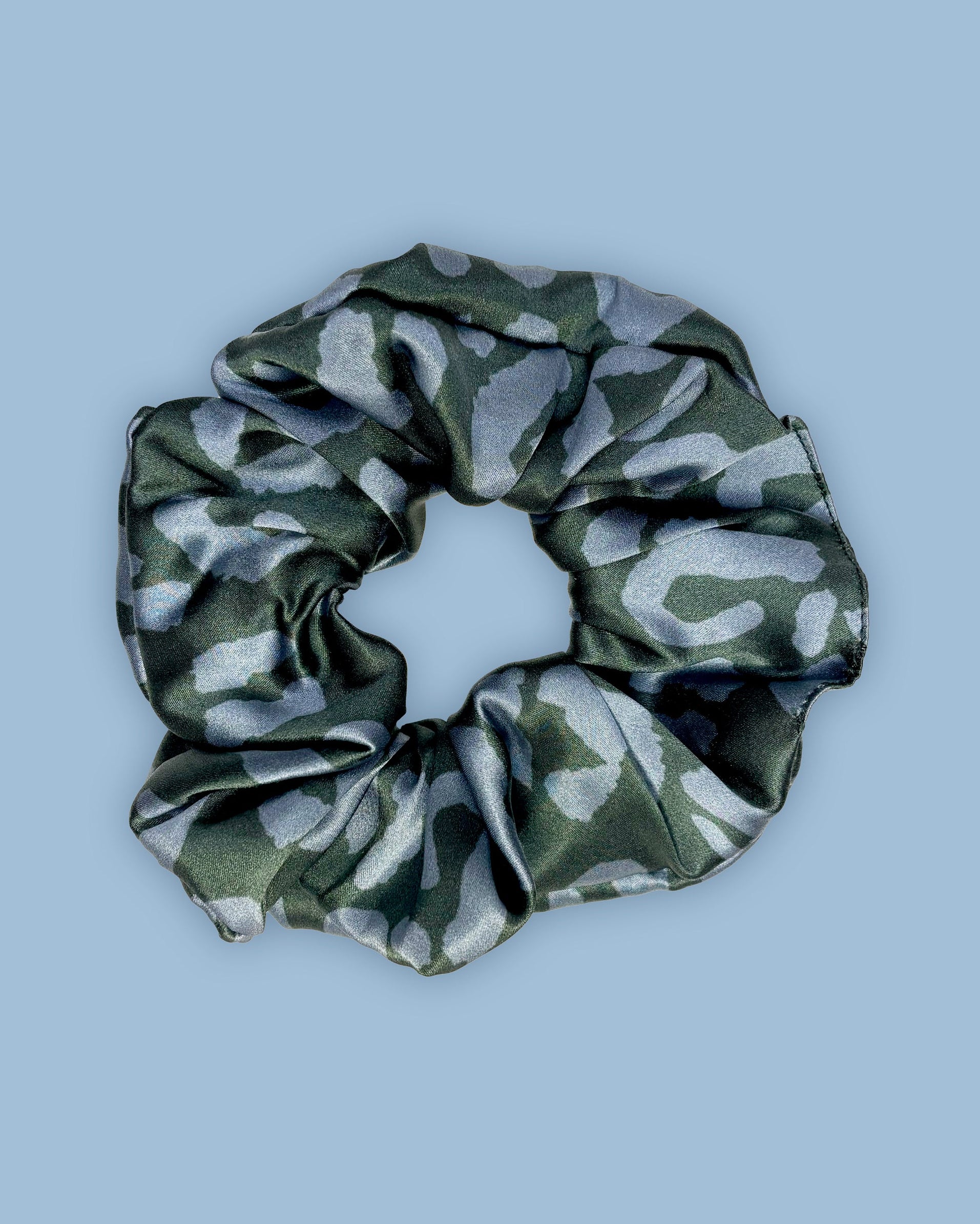 Ice Blue Leopard Scrunchie