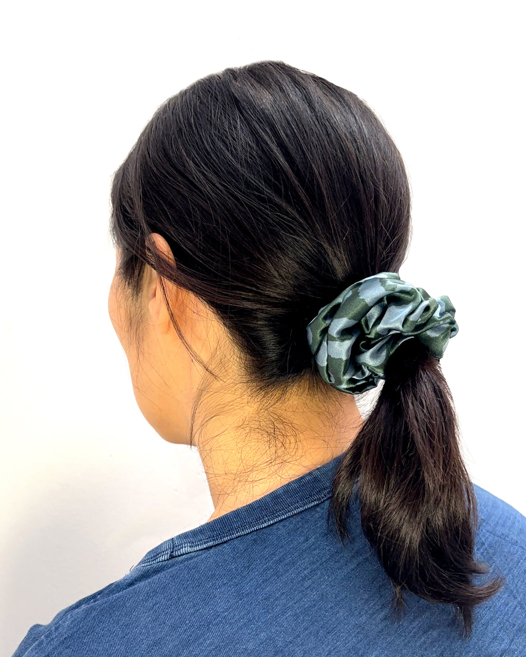 Ice Blue Leopard Scrunchie