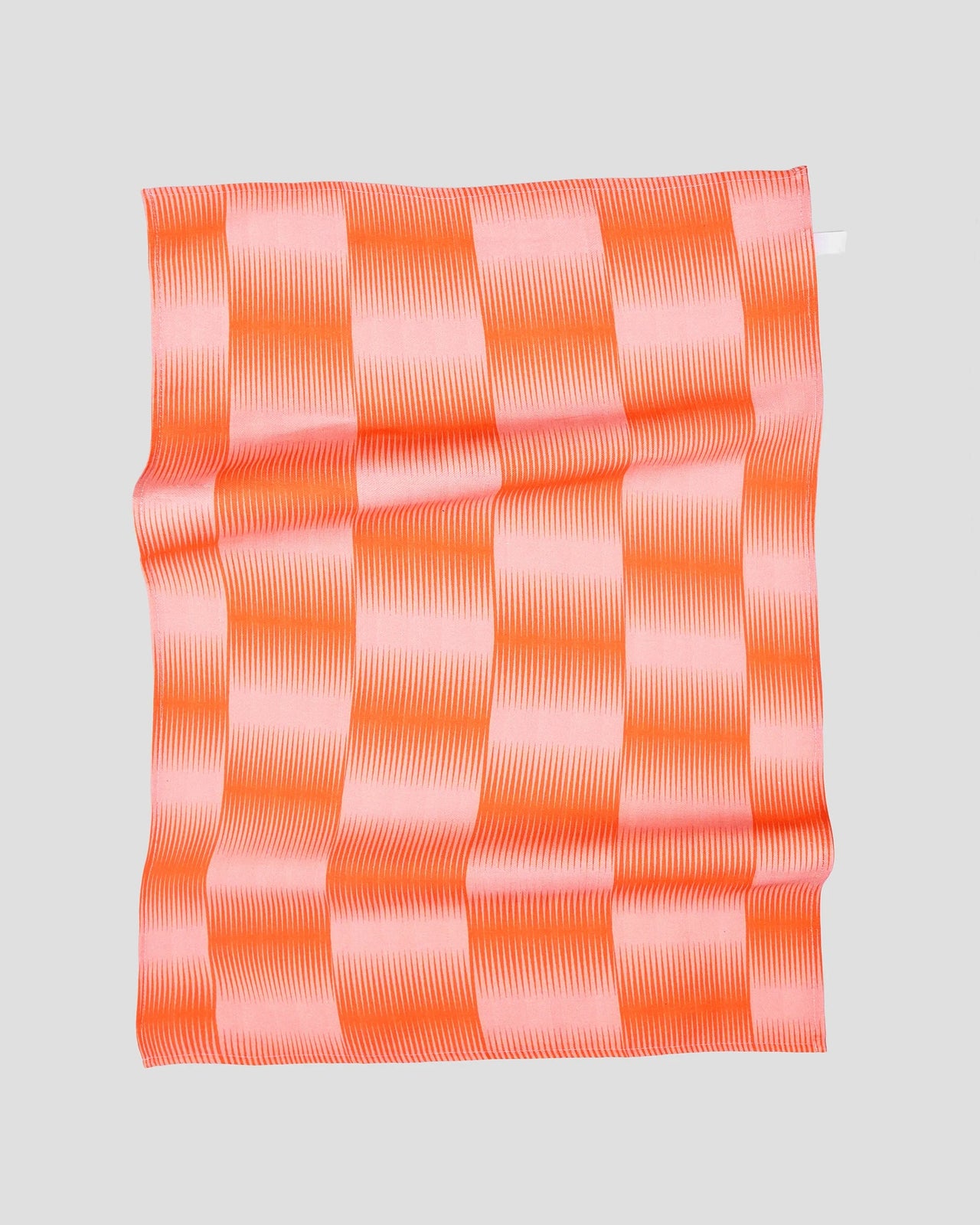 Cotton-Linen Tea Towel / Op Art Persimmon