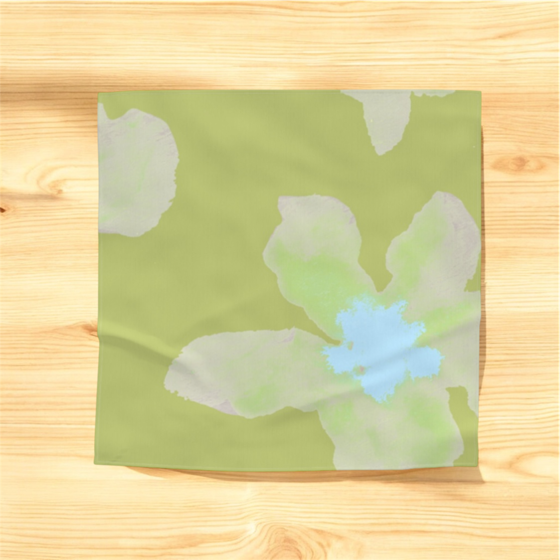 Lemon Ink Flower Scarf / Bandana