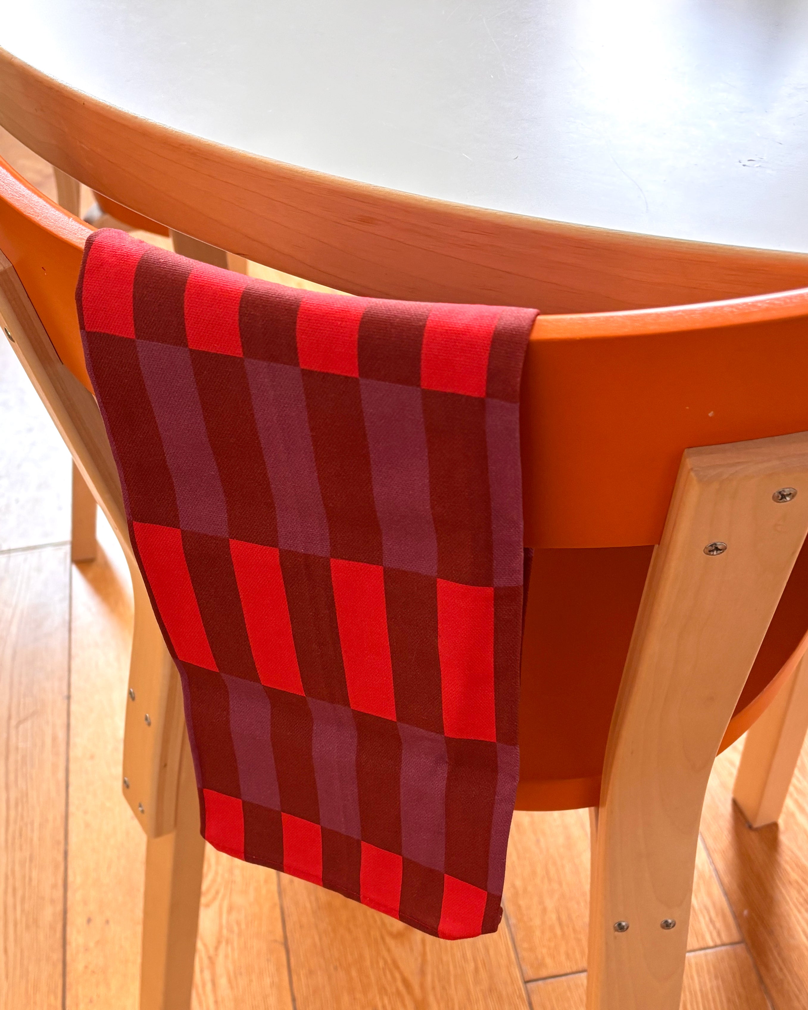 Stripy Check Tea Towel / Warm