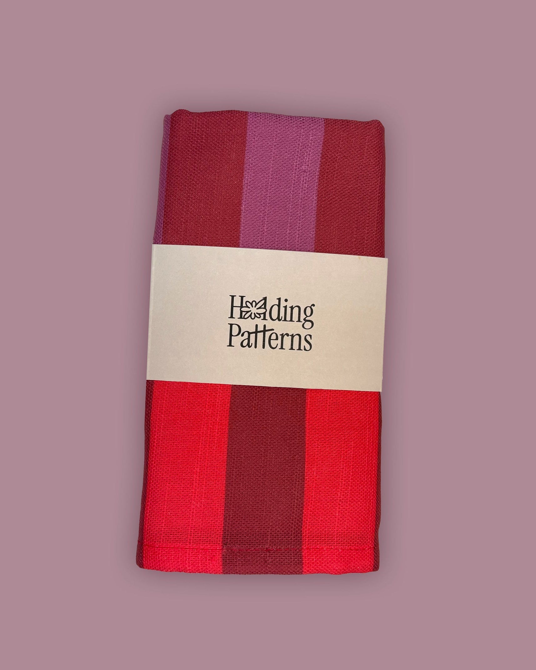 Stripy Check Tea Towel / Warm